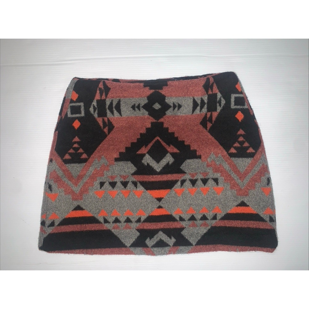 GAP Wool Blend Aztec Mini Skirt Womens 4 Southwest Geometric Winter Cozy Boho